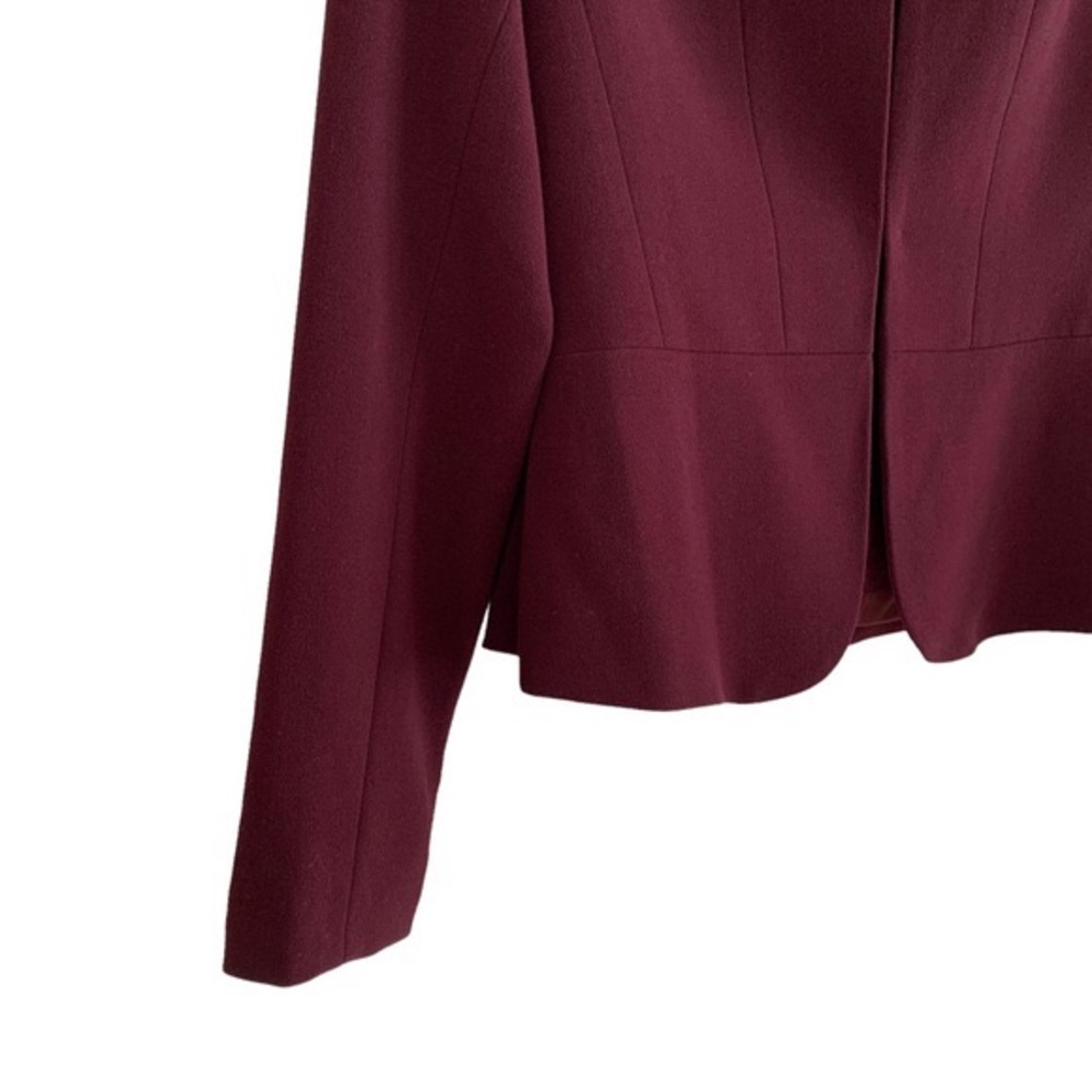Mario Serrani Italy Burgundy Cropped Peplum Blazer - Picture 6 of 10